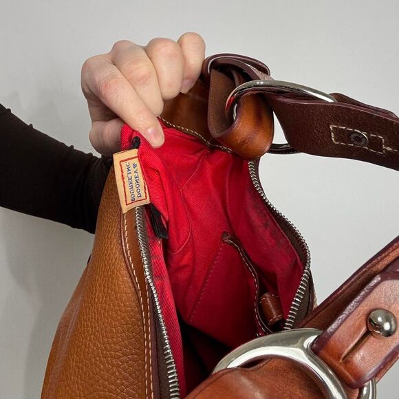 Dooney & Bourke vintage 90s y2k brown leather shoulder hobo bag - Picture 7 of 7